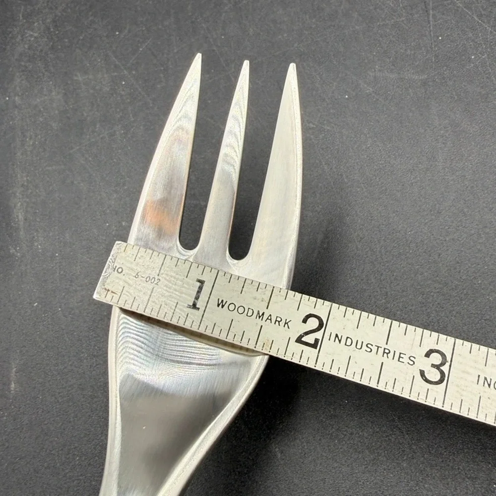 Vintage Dansk Parallel Diamond Serving Spoon Serving Fork Set Silverware OS Boho